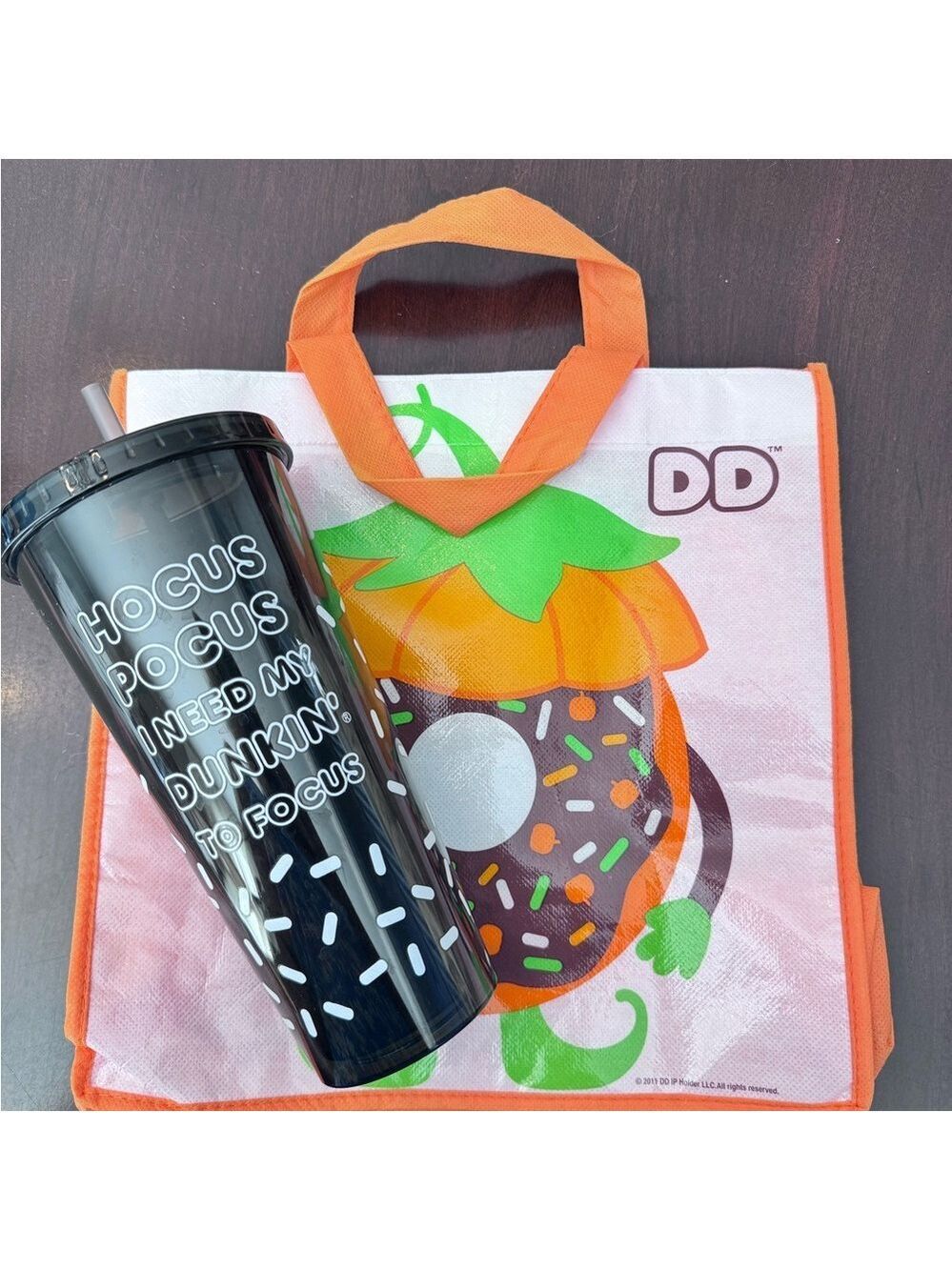 Dunkin' Black Hocus Pocus Tumbler with DD Treat Bag